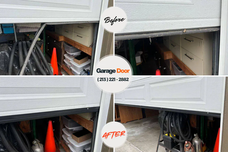 Before and after: garage door repair Parma Heights, OH